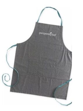 Pampered Chef Gray Apron with Teal Ties
